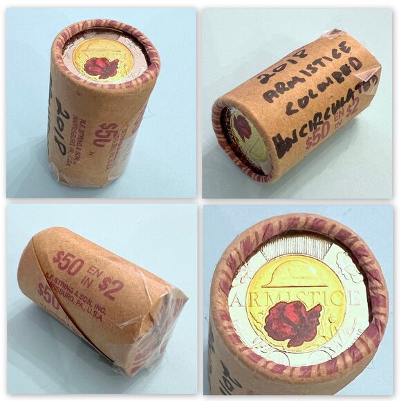 Canada 2018 Coloured 100th Anniversary Armistice 1918-2018 Roll of 25 x $2 Coins - Picture 1 of 16